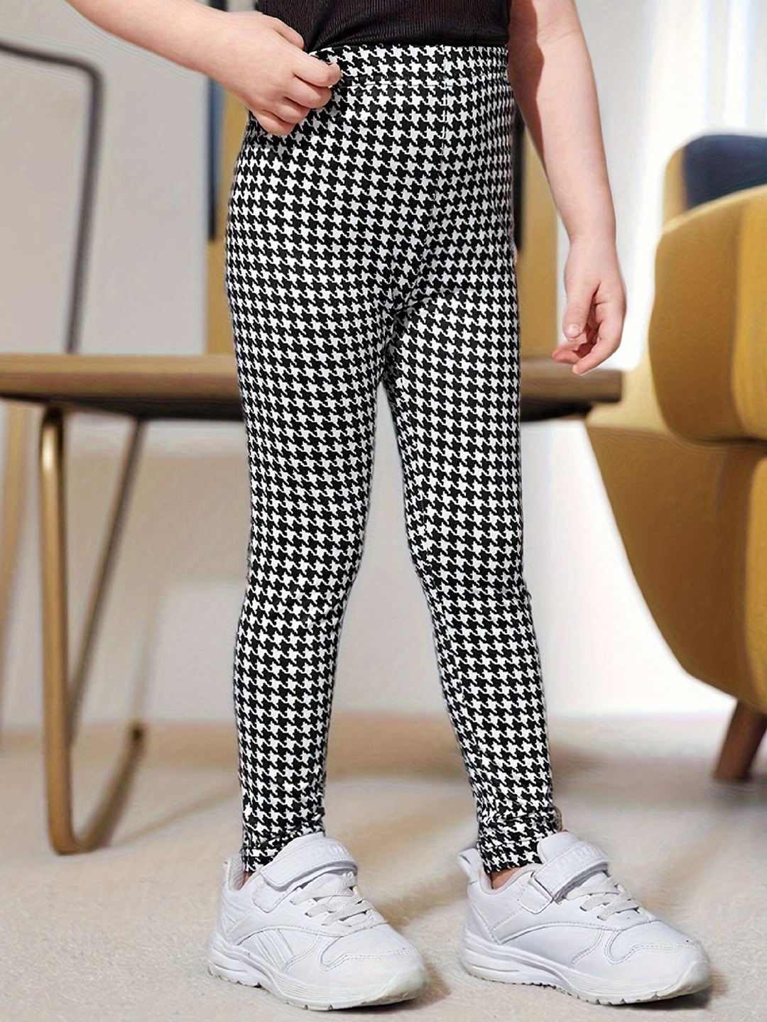 

YK Girls Checked Smart Slim Fit Trousers, Grey