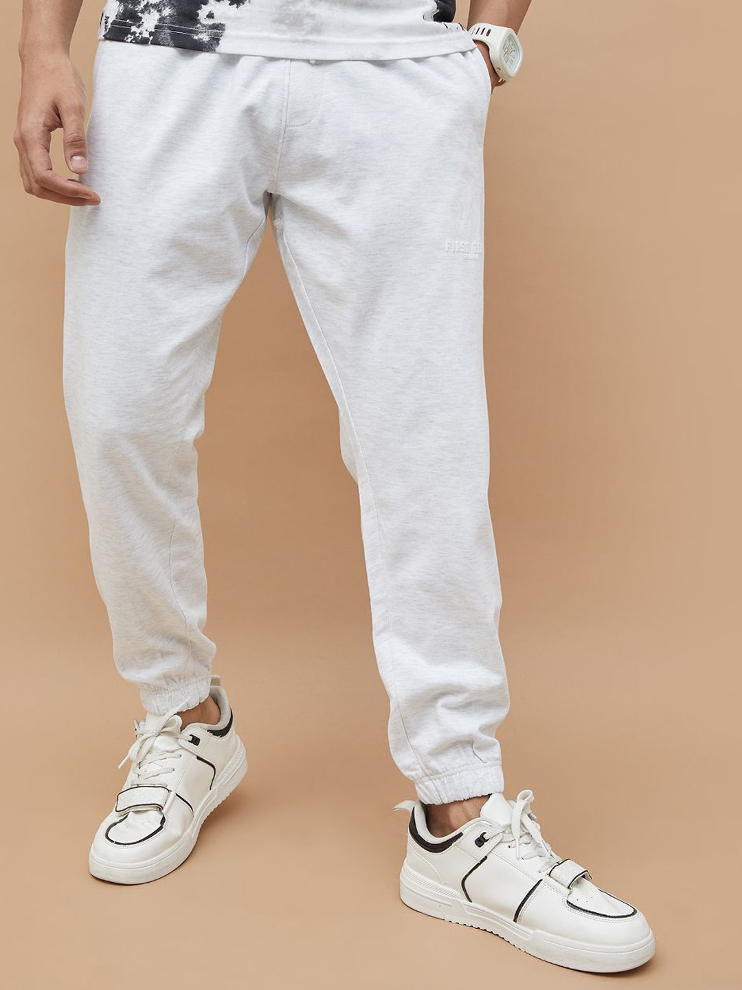 

Fame Forever by Lifestyle Men Cotton Mid Rise Joggers, White