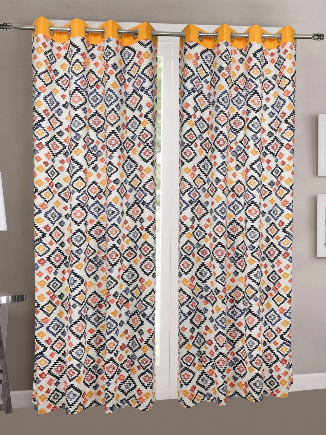 

Dekor World Multicoloured Set of 2 Long Door Curtain, Multi