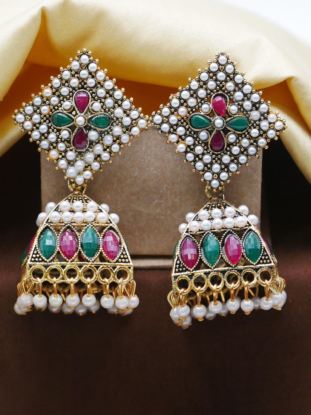 

Anouk Contemporary Jhumkas Earrings, Gold