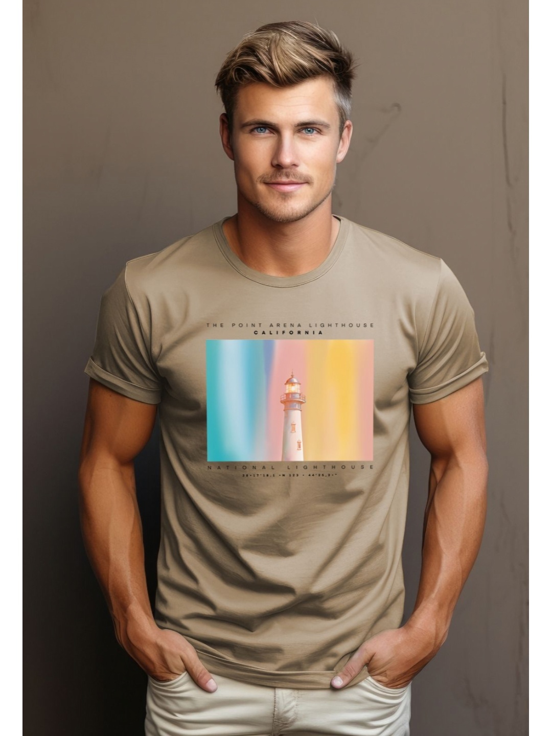 

ADRO Men Printed T-shirt, Beige