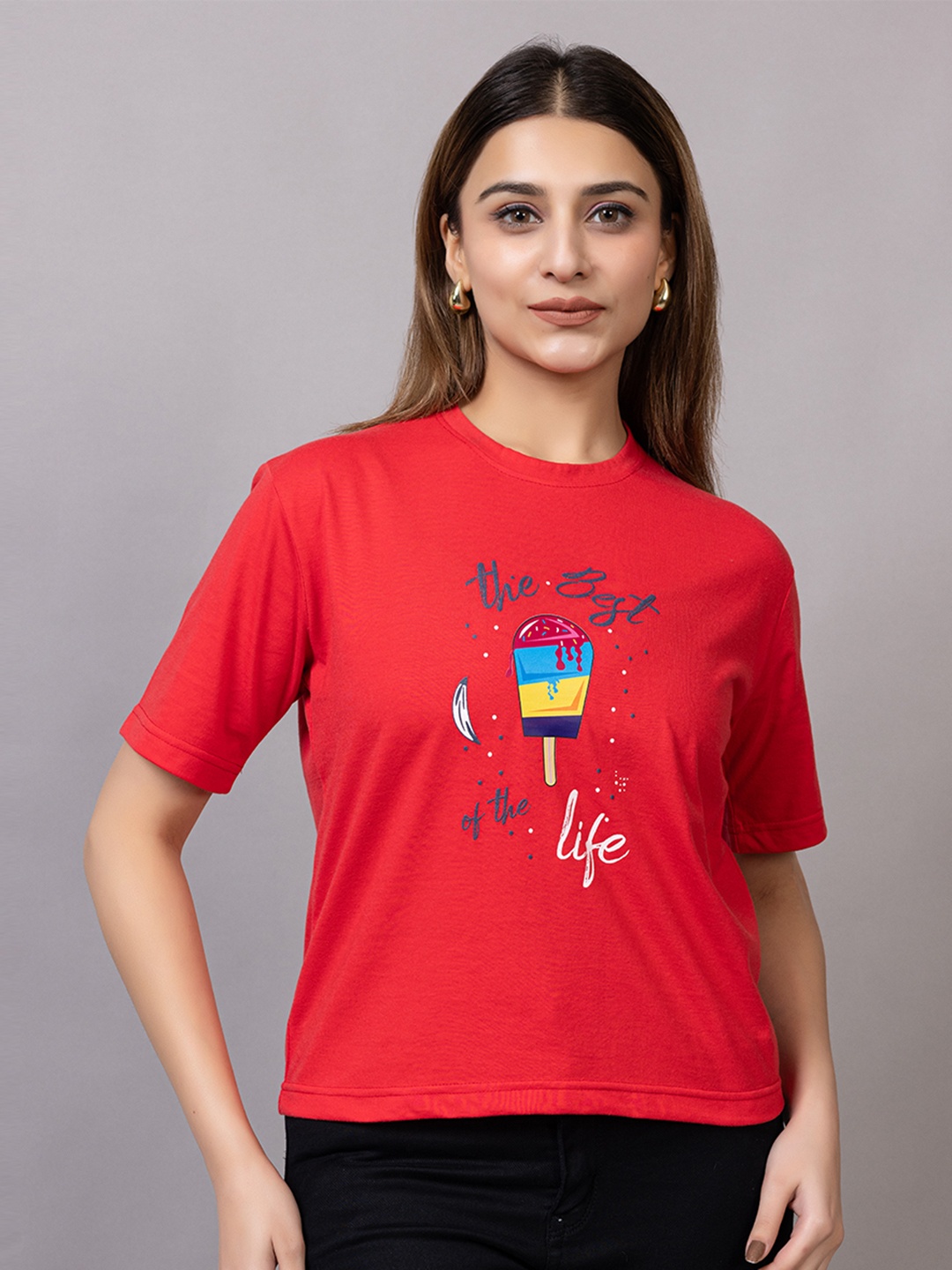 

PROBASIC Women Pockets T-shirt, Red