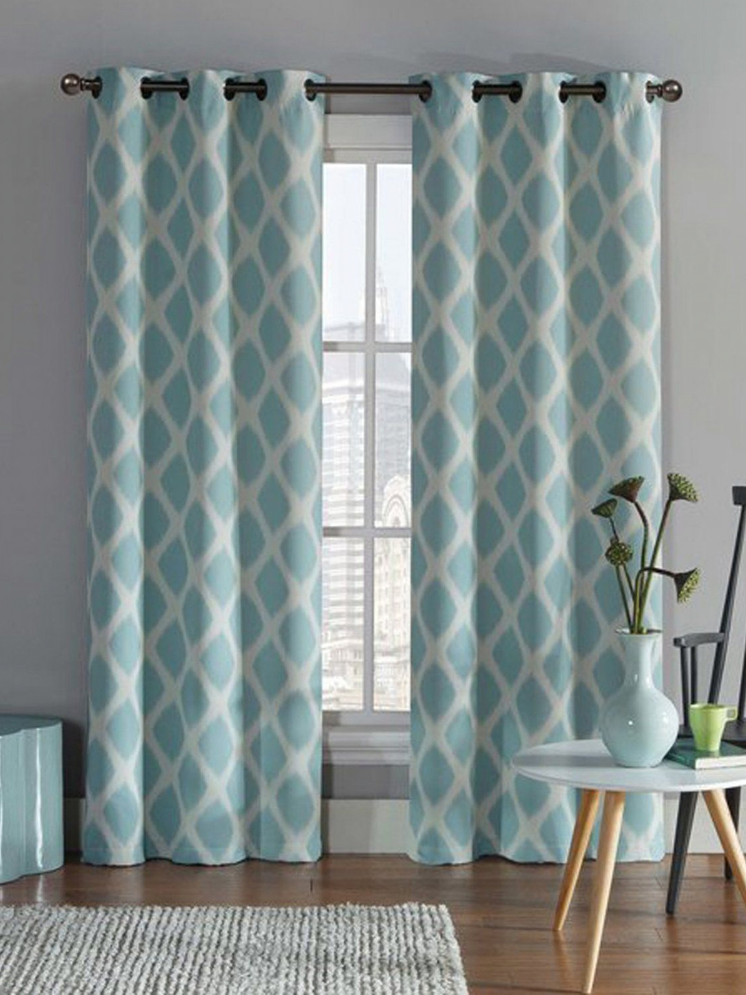 

Dekor World Multicoloured Set of 2 Long Door Curtain, Multi