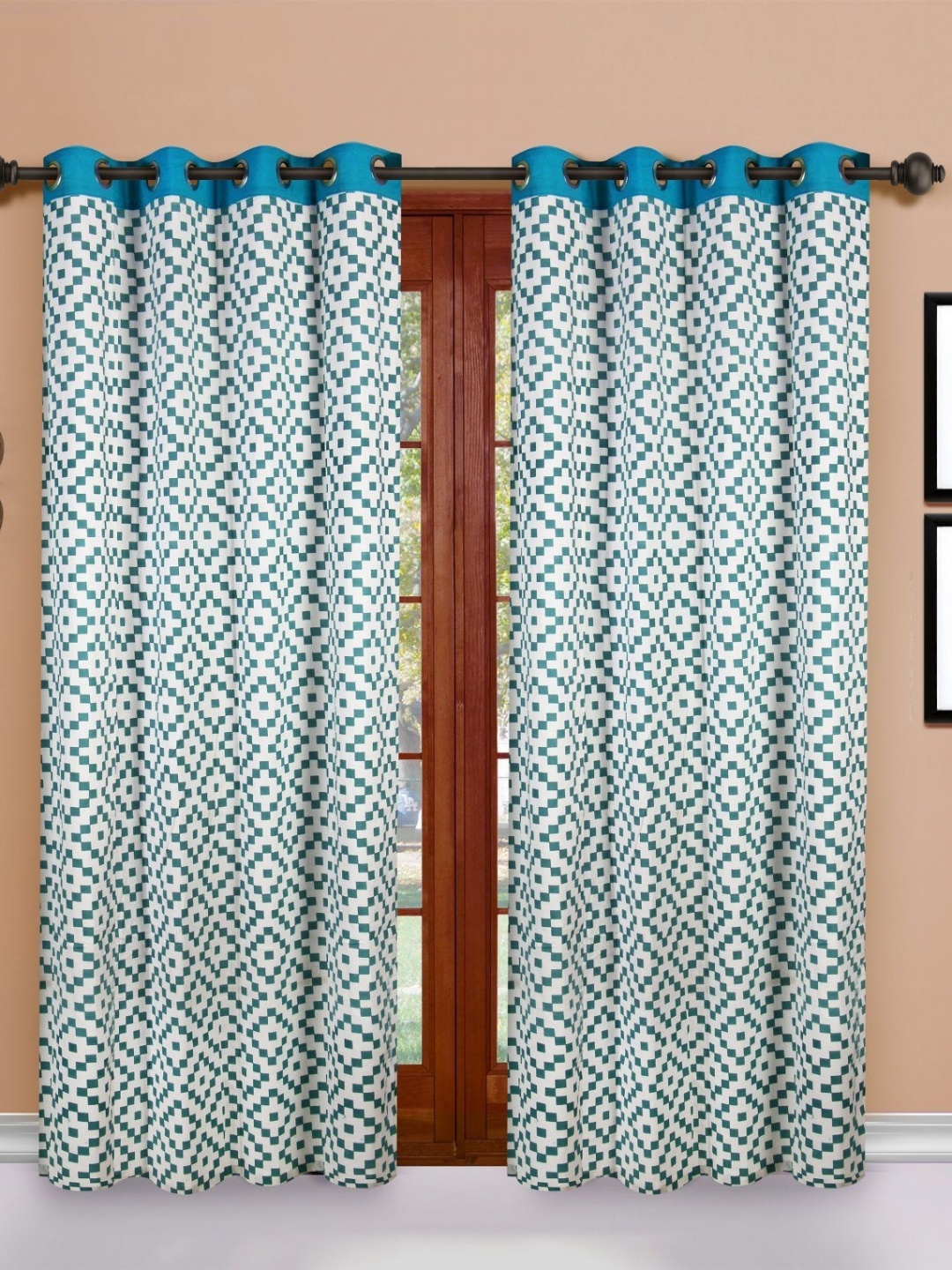 

Dekor World Multicoloured Set of 2 Long Door Curtain, Multi
