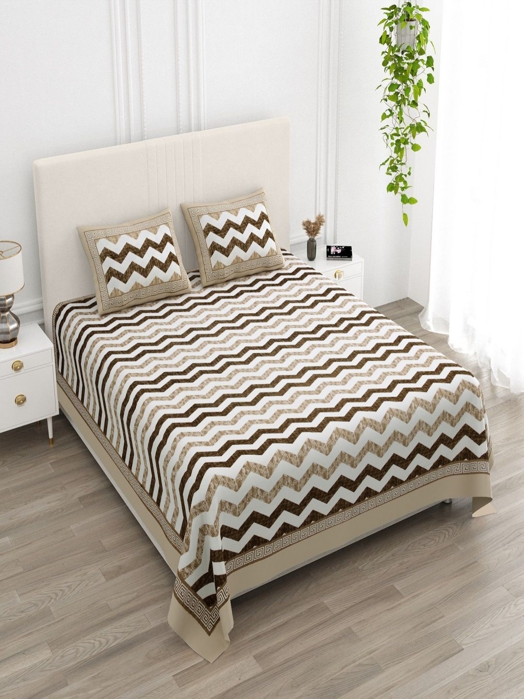 

CHICERY Multicoloured Floral 210 TC King Bedsheet with 2 Pillow Covers, White