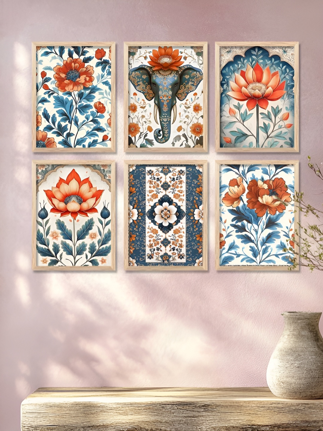 

Kotart Brown & Blue 6 and more Piece Wood Floral and Botanical Wall Paintings