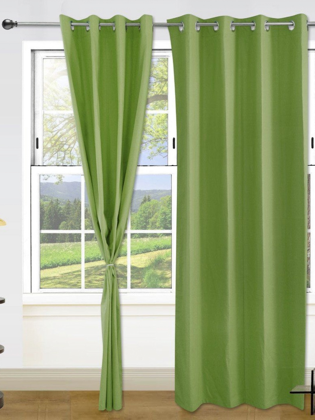 

Dekor World Green Set of 2 Window Curtain