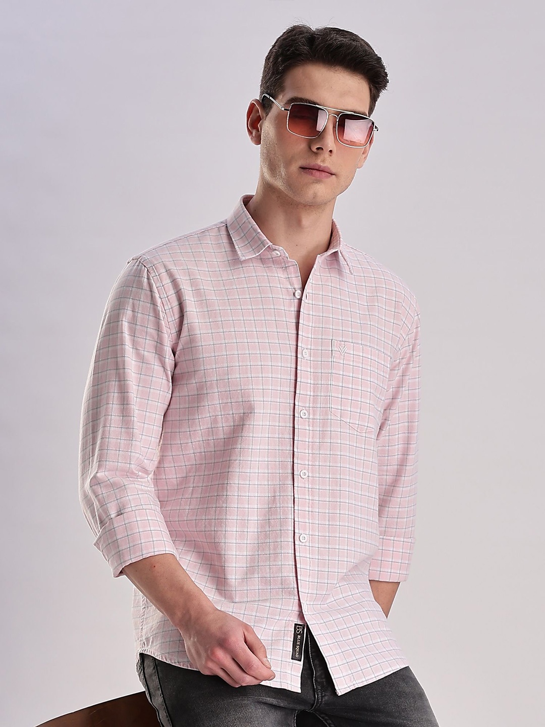 

BS BLUE SQUAD Men Slim Fit Opaque Checked Casual Shirt, Multi