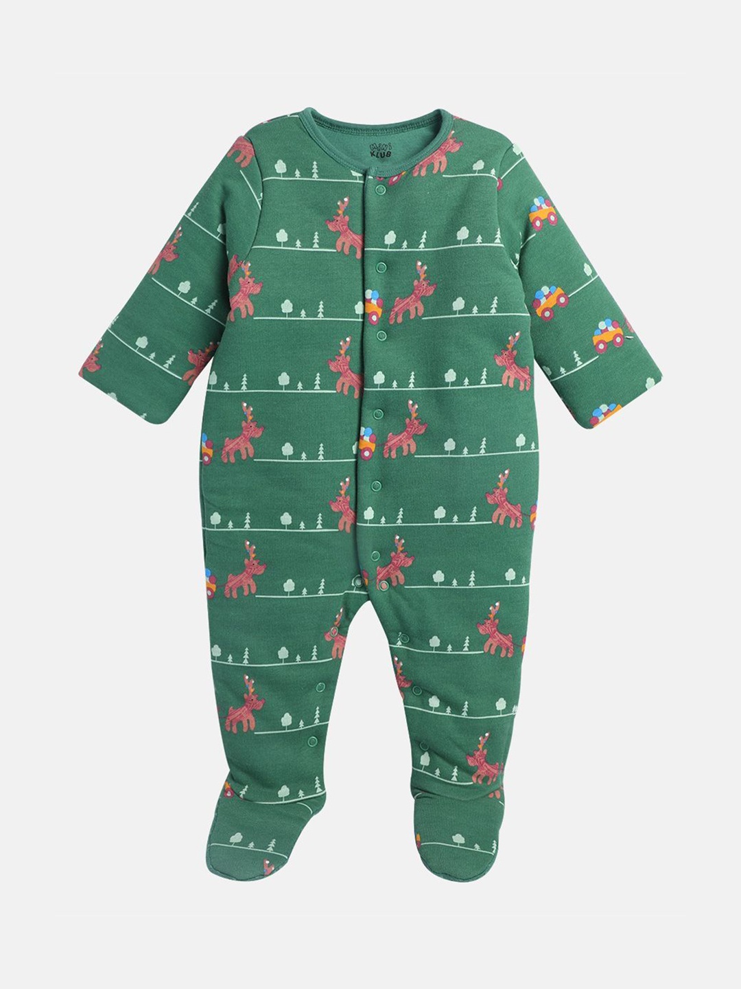 

MINI KLUB Boys Printed Sleepsuit, Green