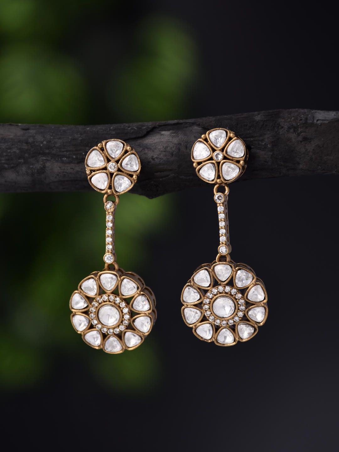 

Reenisaa Oval Drop Earrings, Gold
