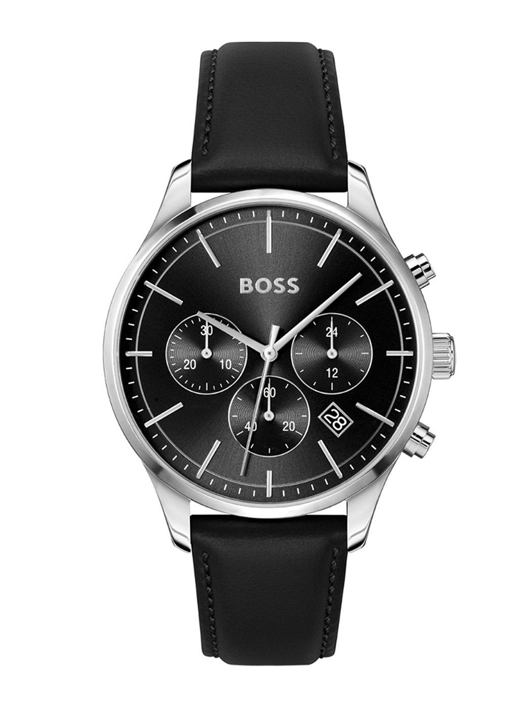 

BOSS Men Dial & Leather Wrap Around Straps Analogue Watch 1514211, Black