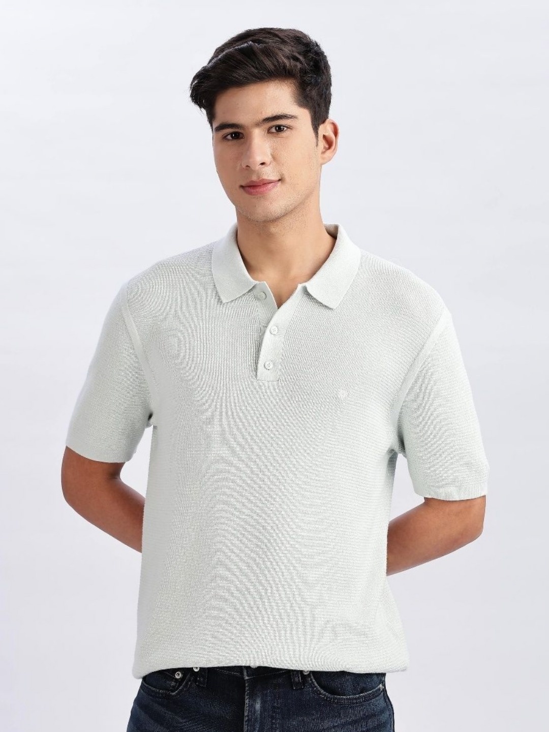 

Calvin Klein Jeans Men Printed Polo Collar T-shirt, Green