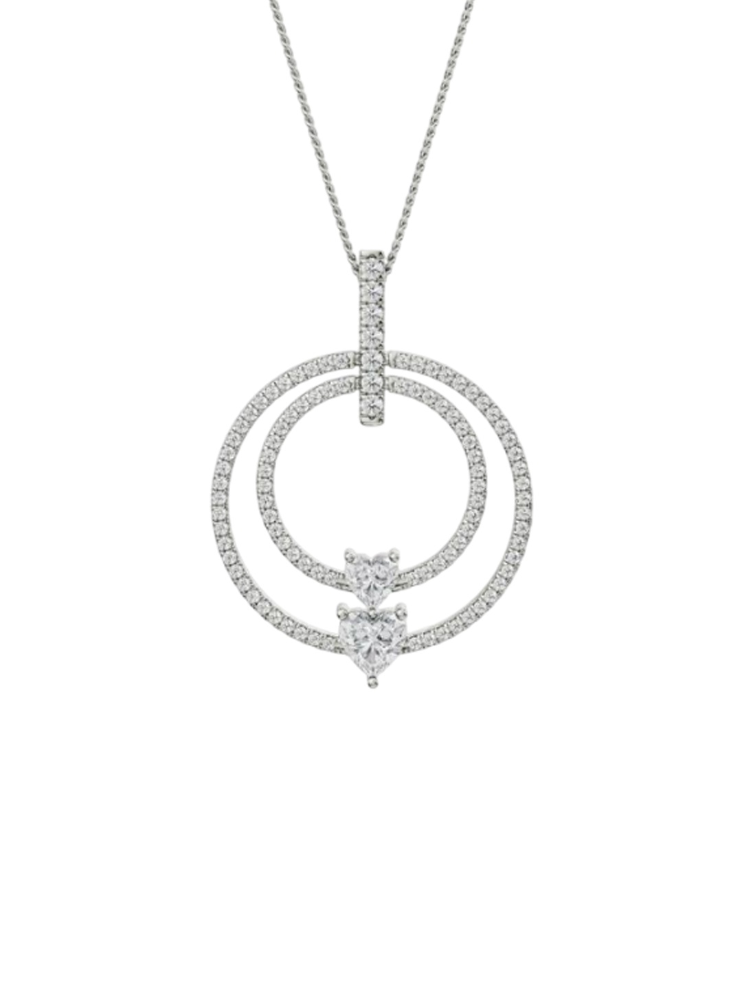 

Emori Circle Heart Diamond Pendant, White