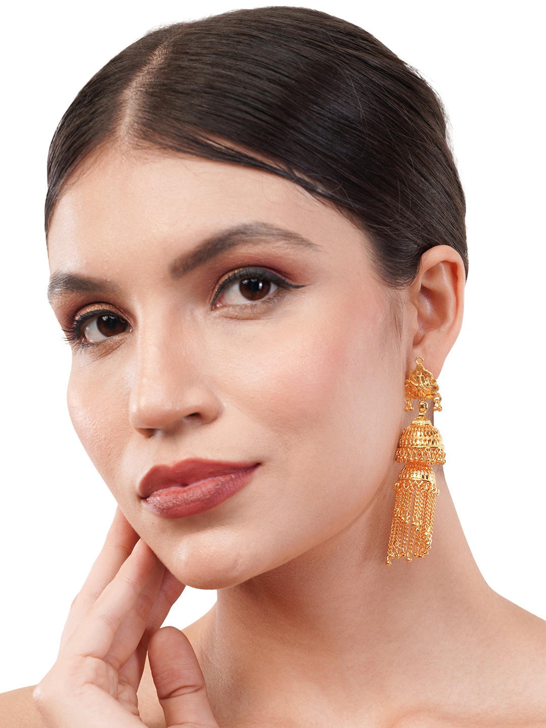 

Z HOME Contemporary Jhumkas Earrings, Gold