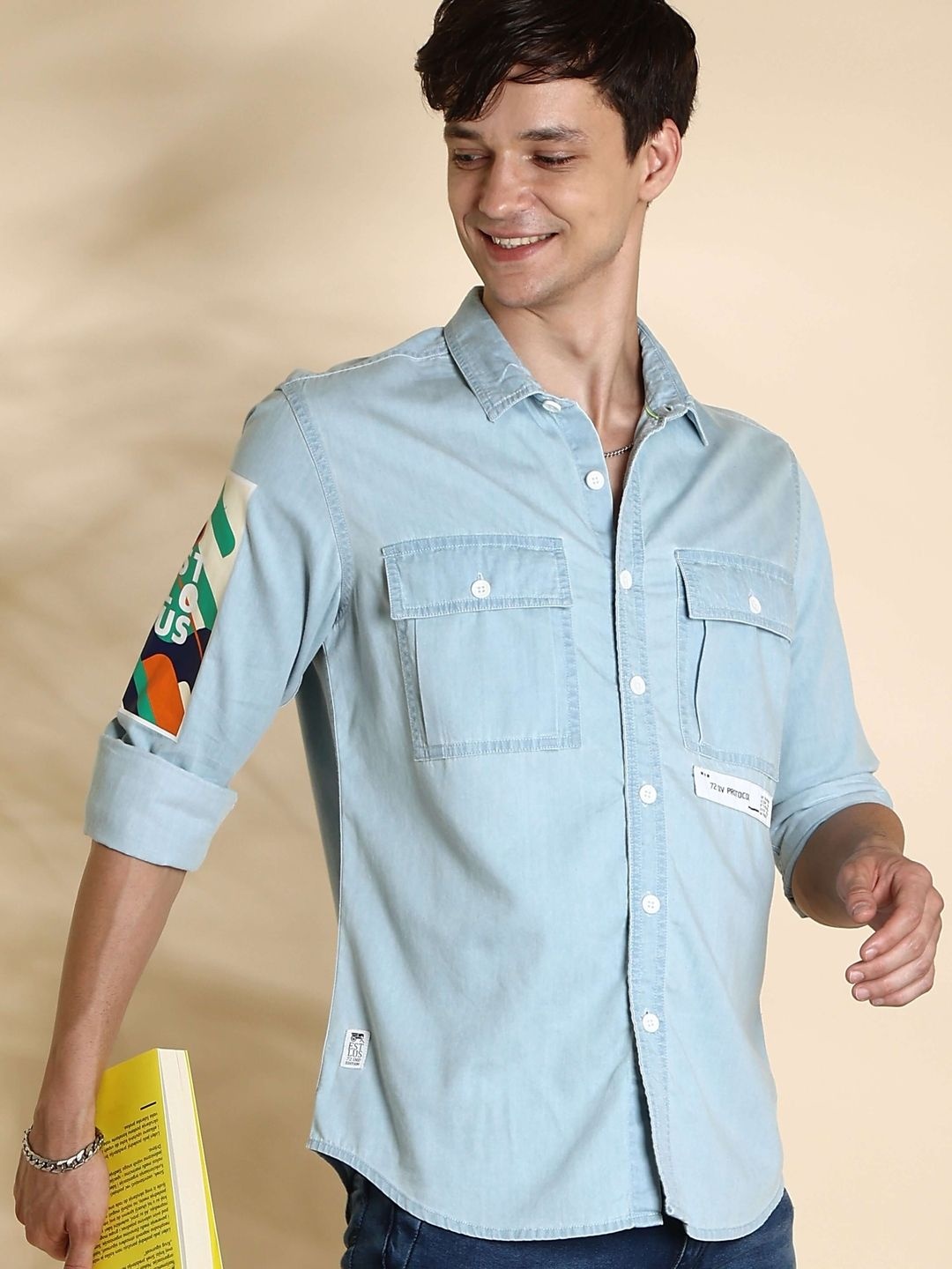 

Estilocus Men Standard Opaque Casual Shirt, Blue