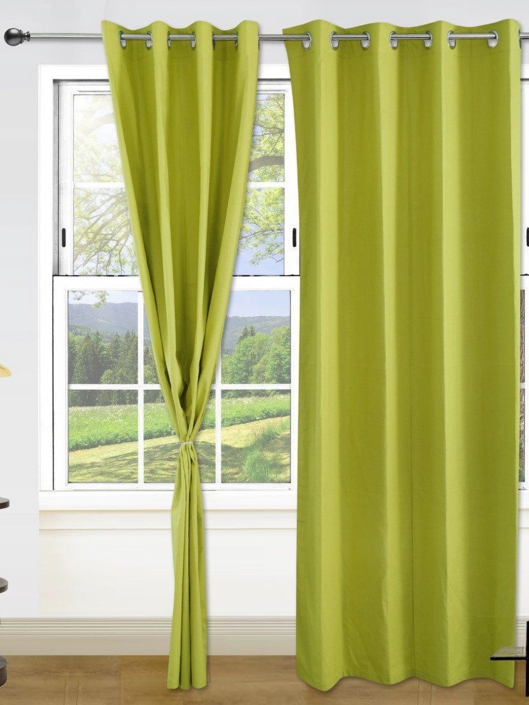 

Dekor World Green Set of 2 Long Door Curtain