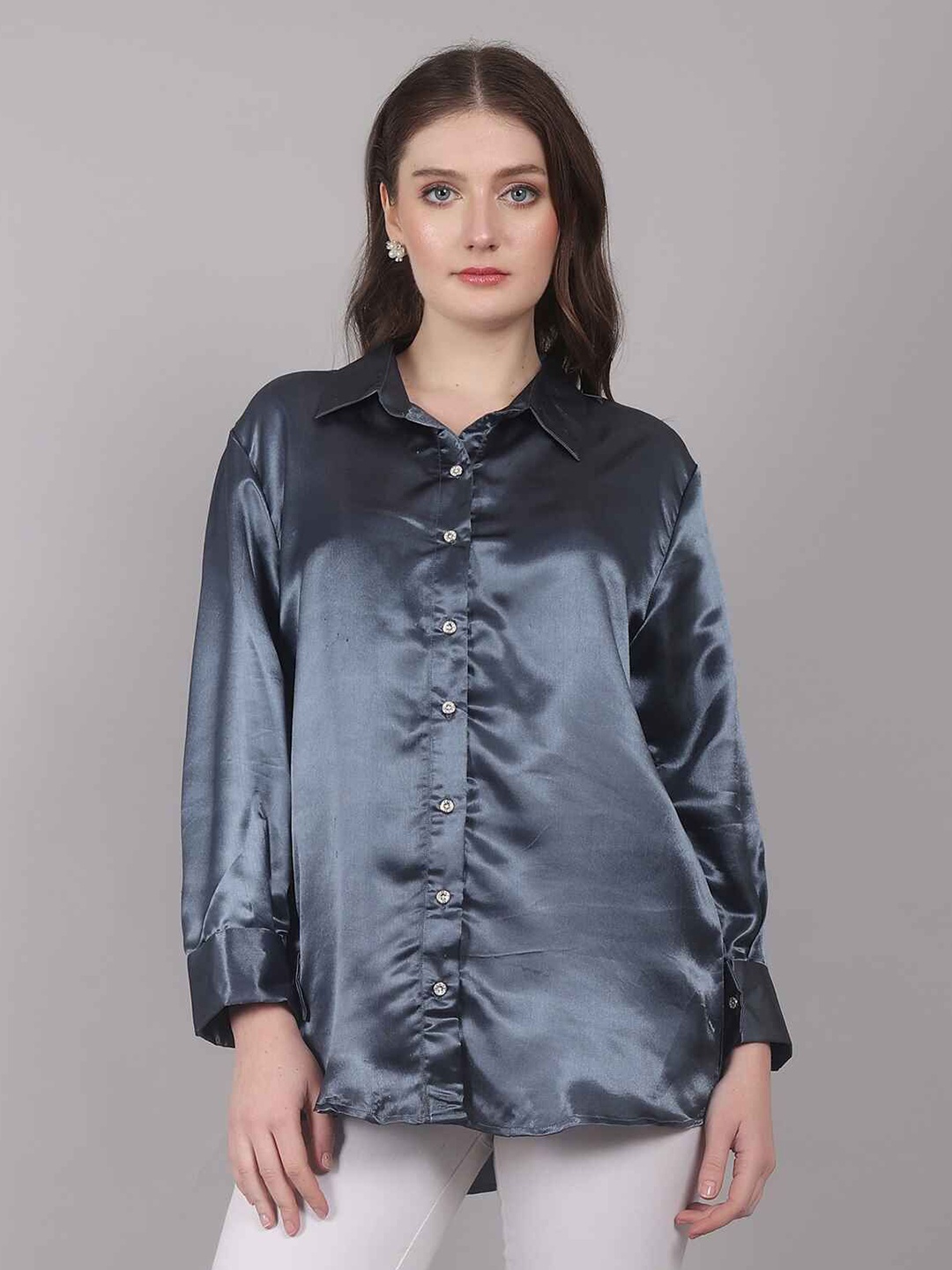 

Gargistyle Women Opaque Casual Shirt, Grey