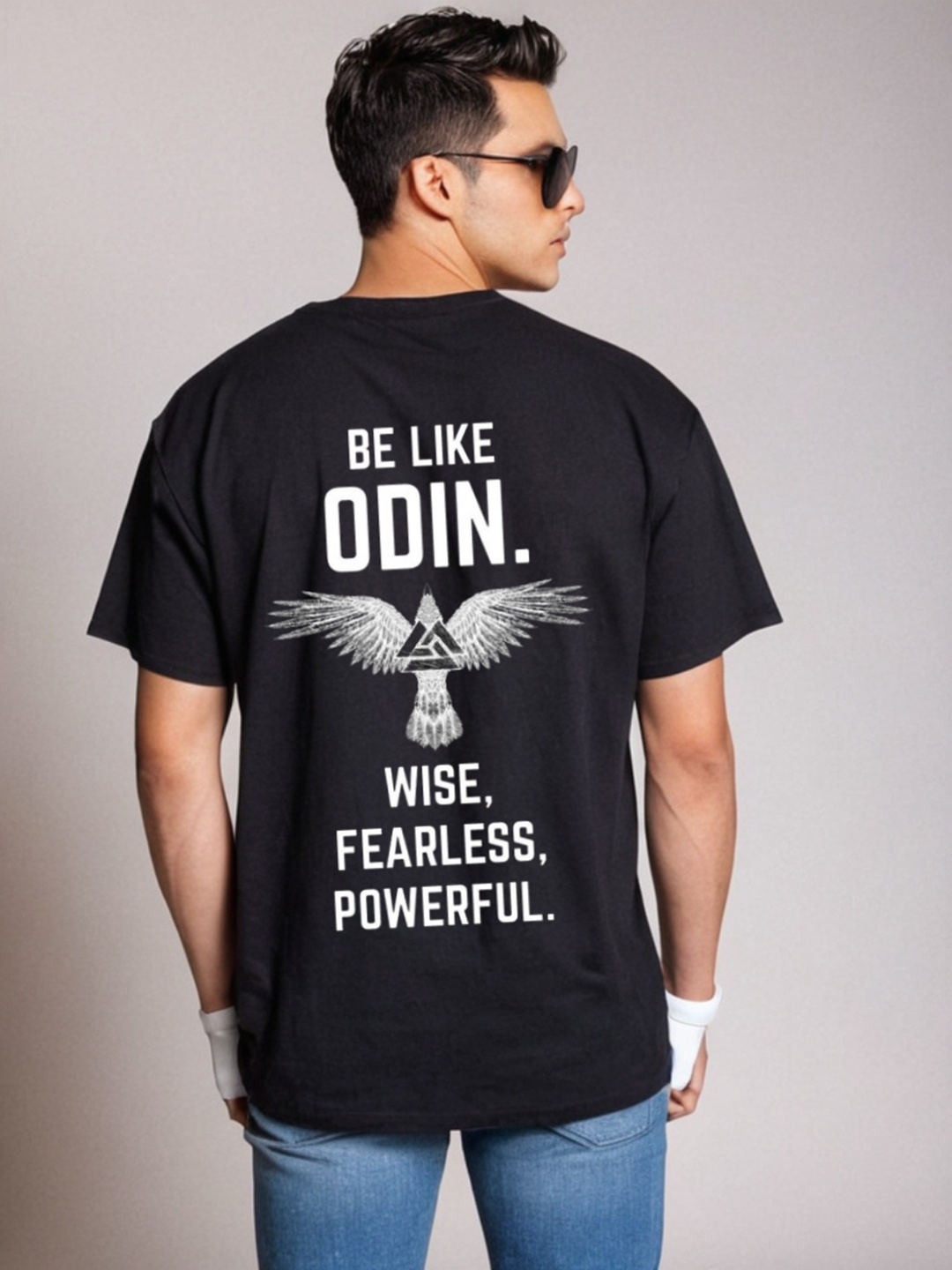 

Be Crazy Men Graphic Printed Oversized Cotton T-shirt, Black