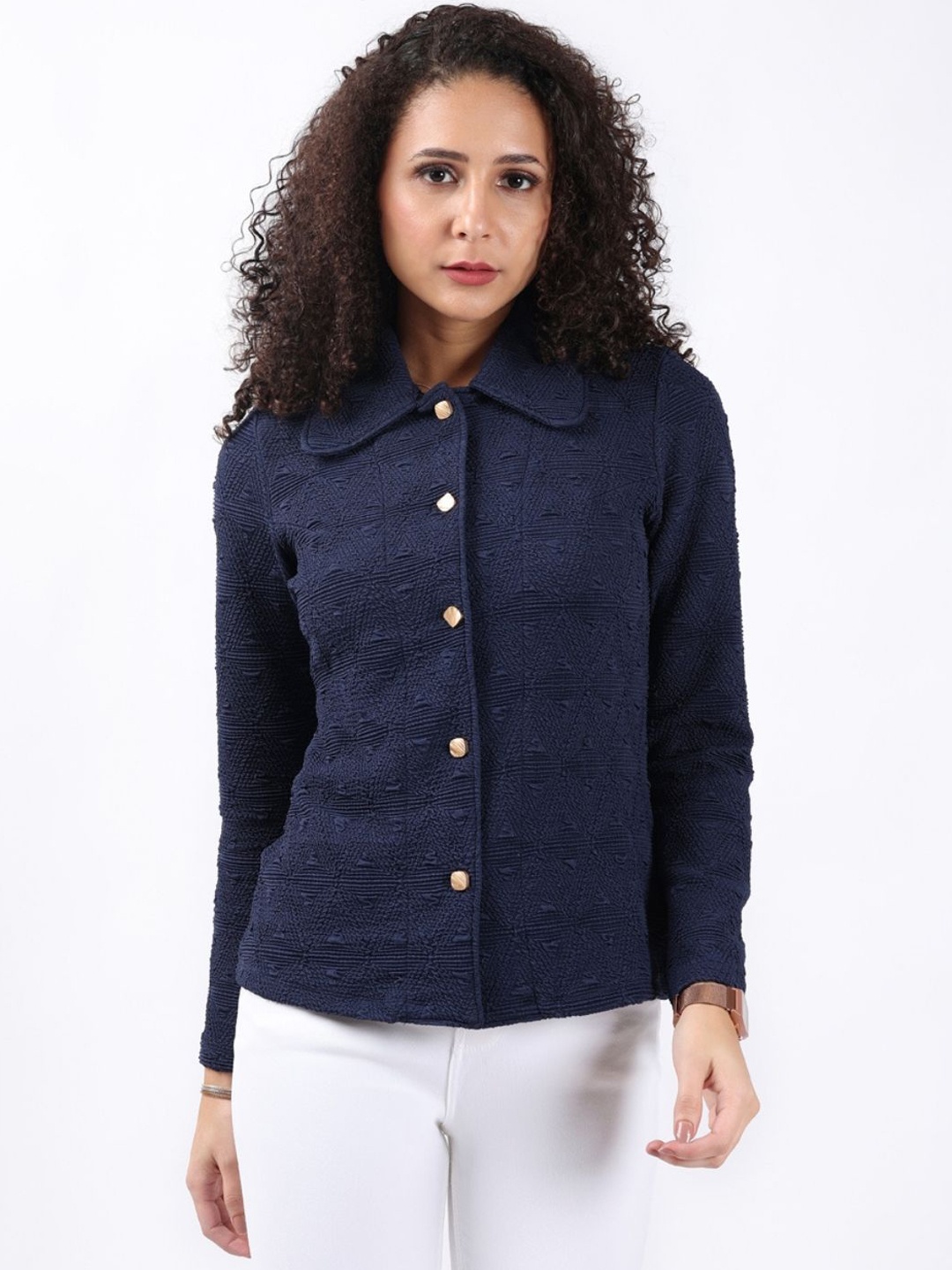 

Bonnaty Women Cotton Fashion Jacket, Navy blue