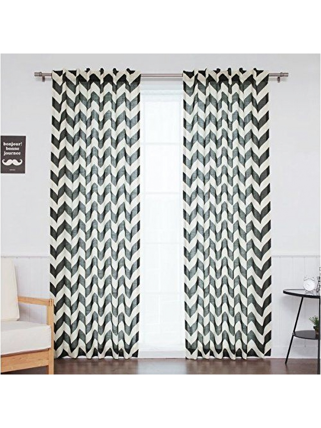 

Dekor World Multicoloured Set of 2 Sheer Long Door Curtain, Multi