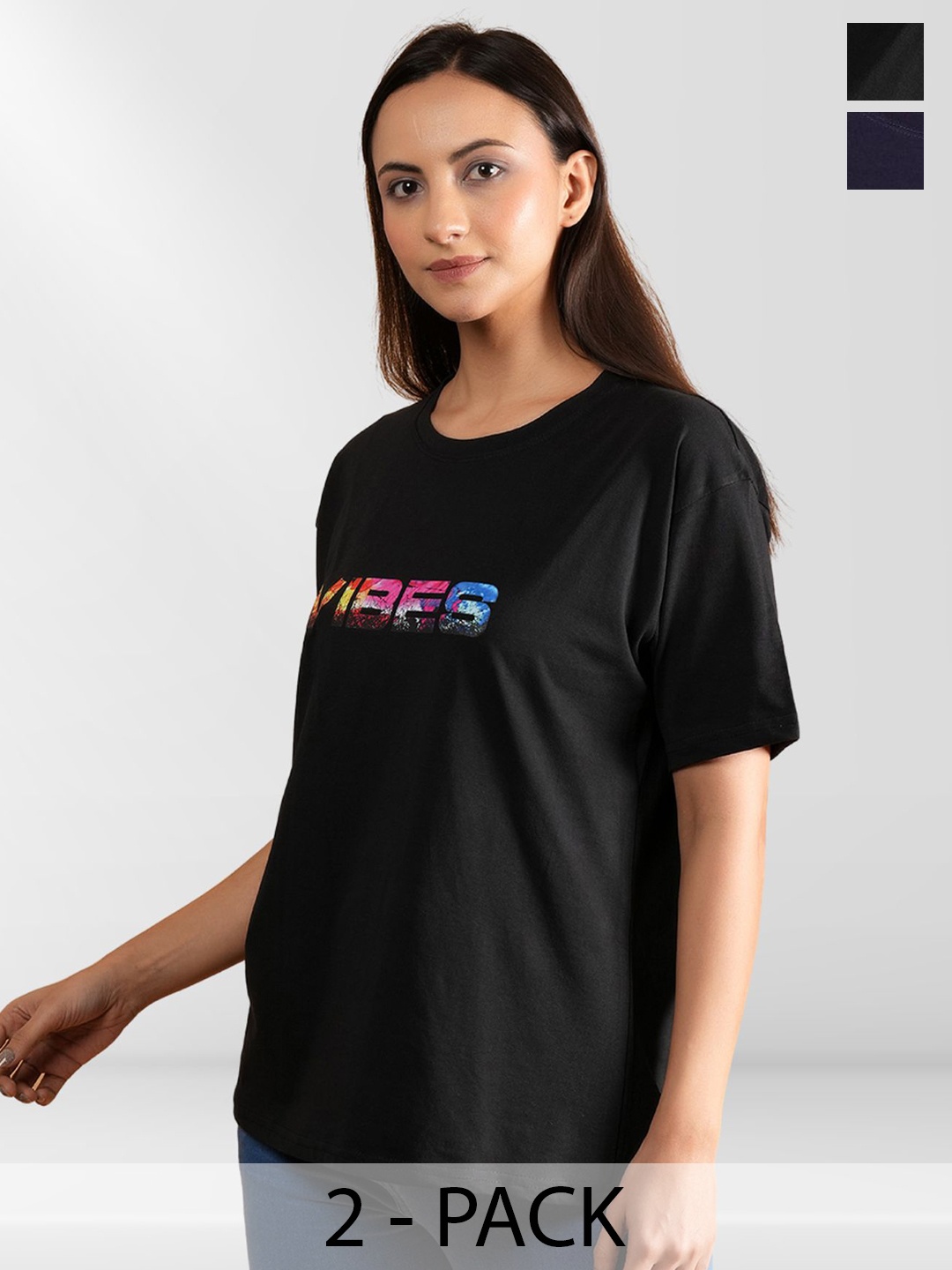 

Belfry Women Typography 2 Printed Applique T-shirt, Multi