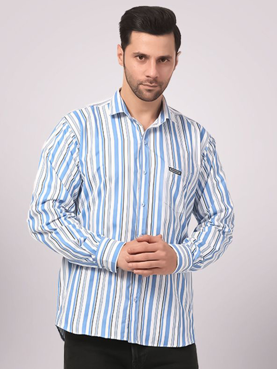 

CLUBWIN Men Checked Formal Shirt, Blue