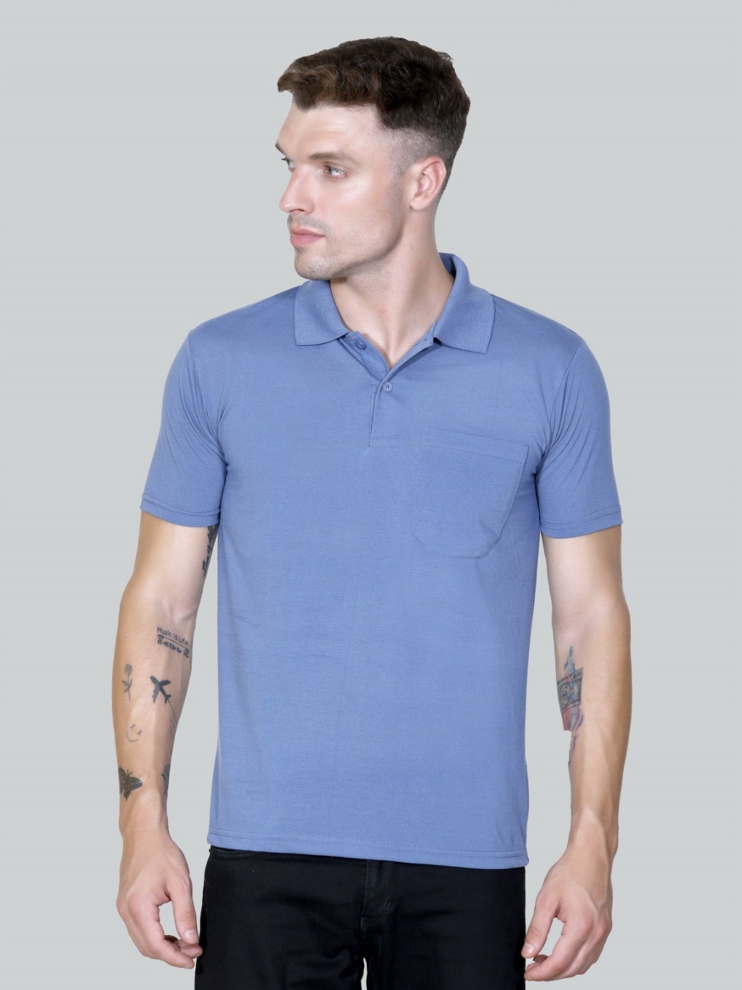 

Yoorix Men Polo Collar T-shirt, Blue