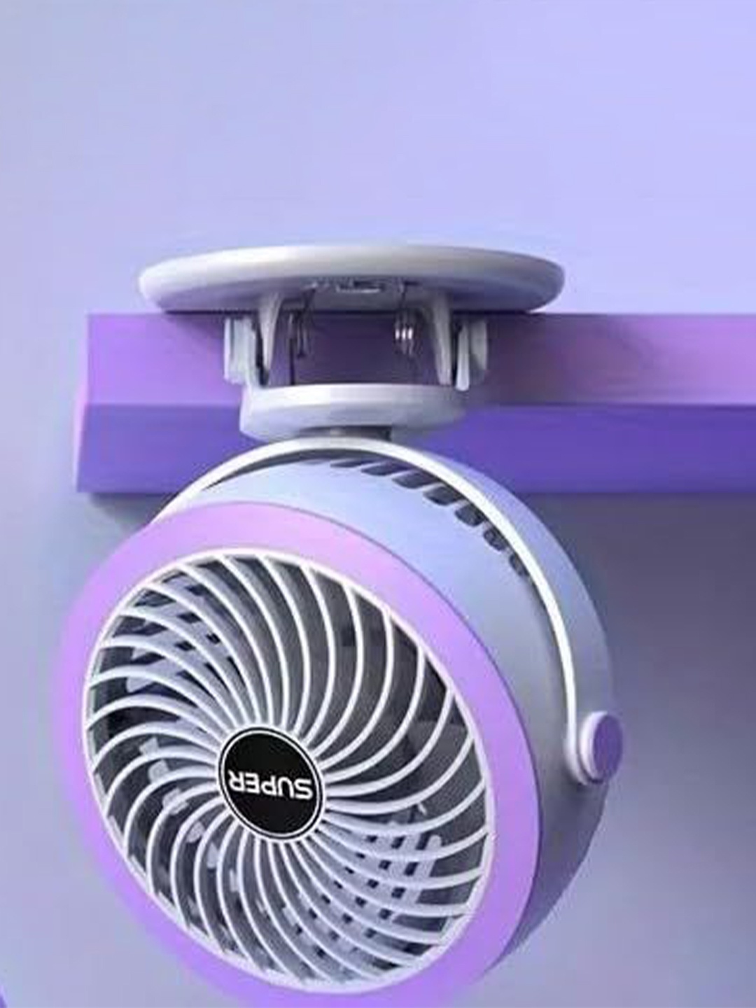 

Sasimo Purple Portable and Rechargable 3 Blades Table Fan