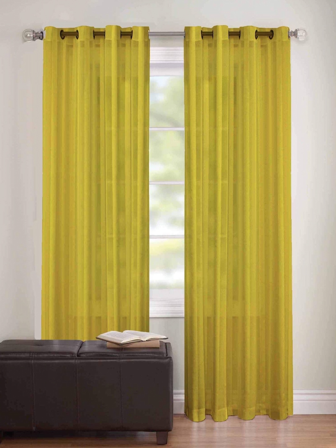 

Dekor World Multicoloured Set of 2 Sheer Window Curtain, Multi