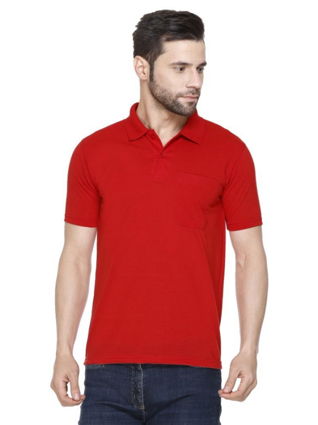 

Yoorix Men Polo Collar T-shirt, Red