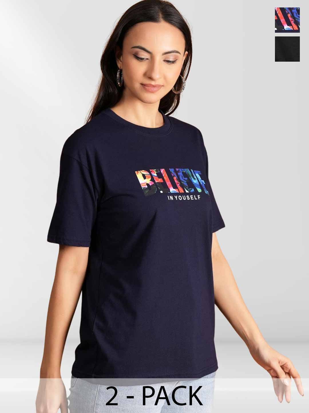 

Belfry Women Typography 2 Printed Applique T-shirt, Multi