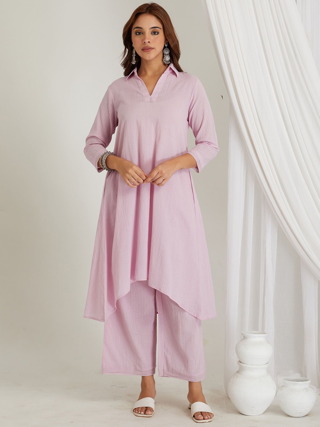 

CYAN Women Dobby Kurta, Lavender