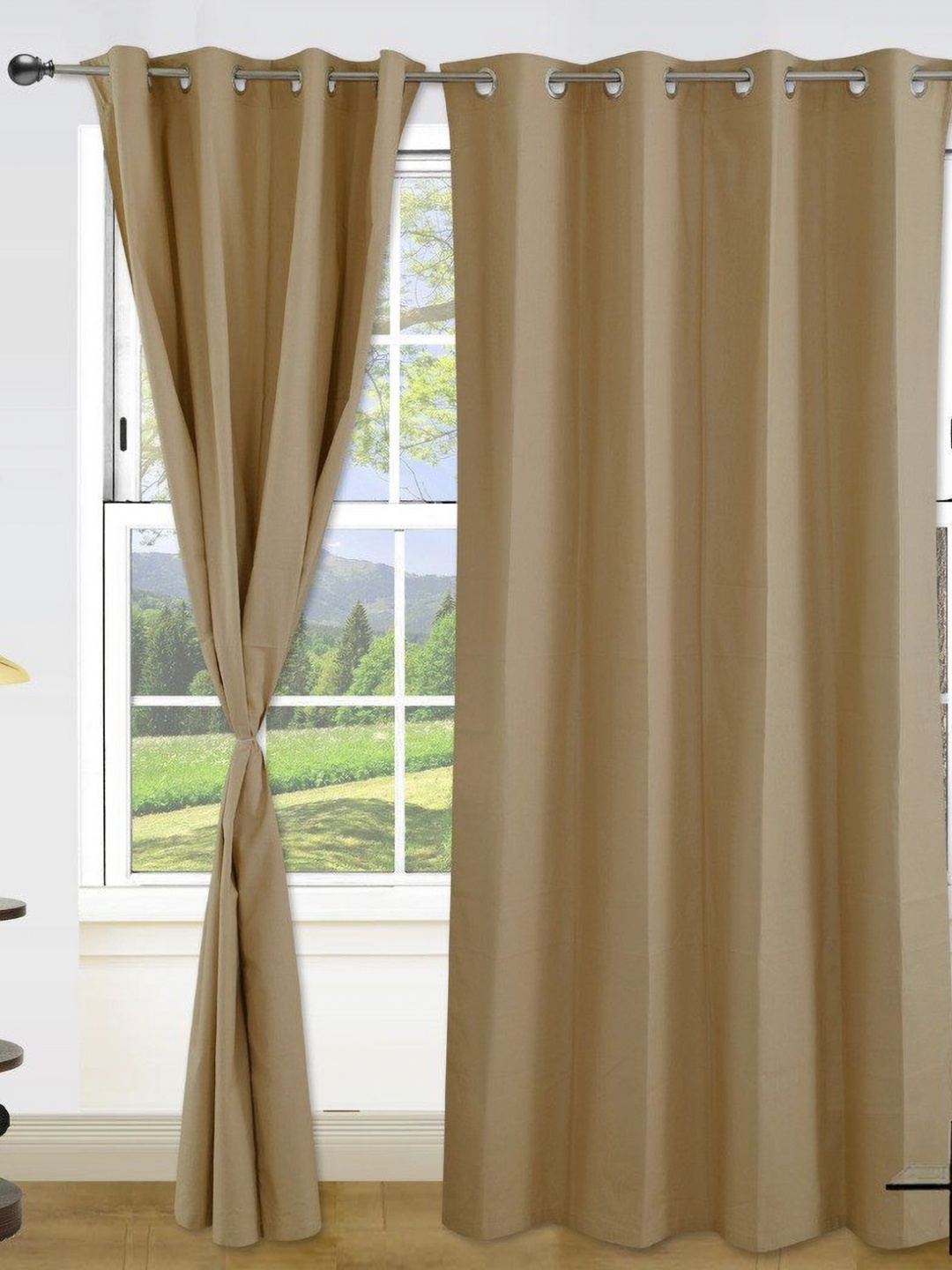 

Dekor World Brown Set of 2 Window Curtain