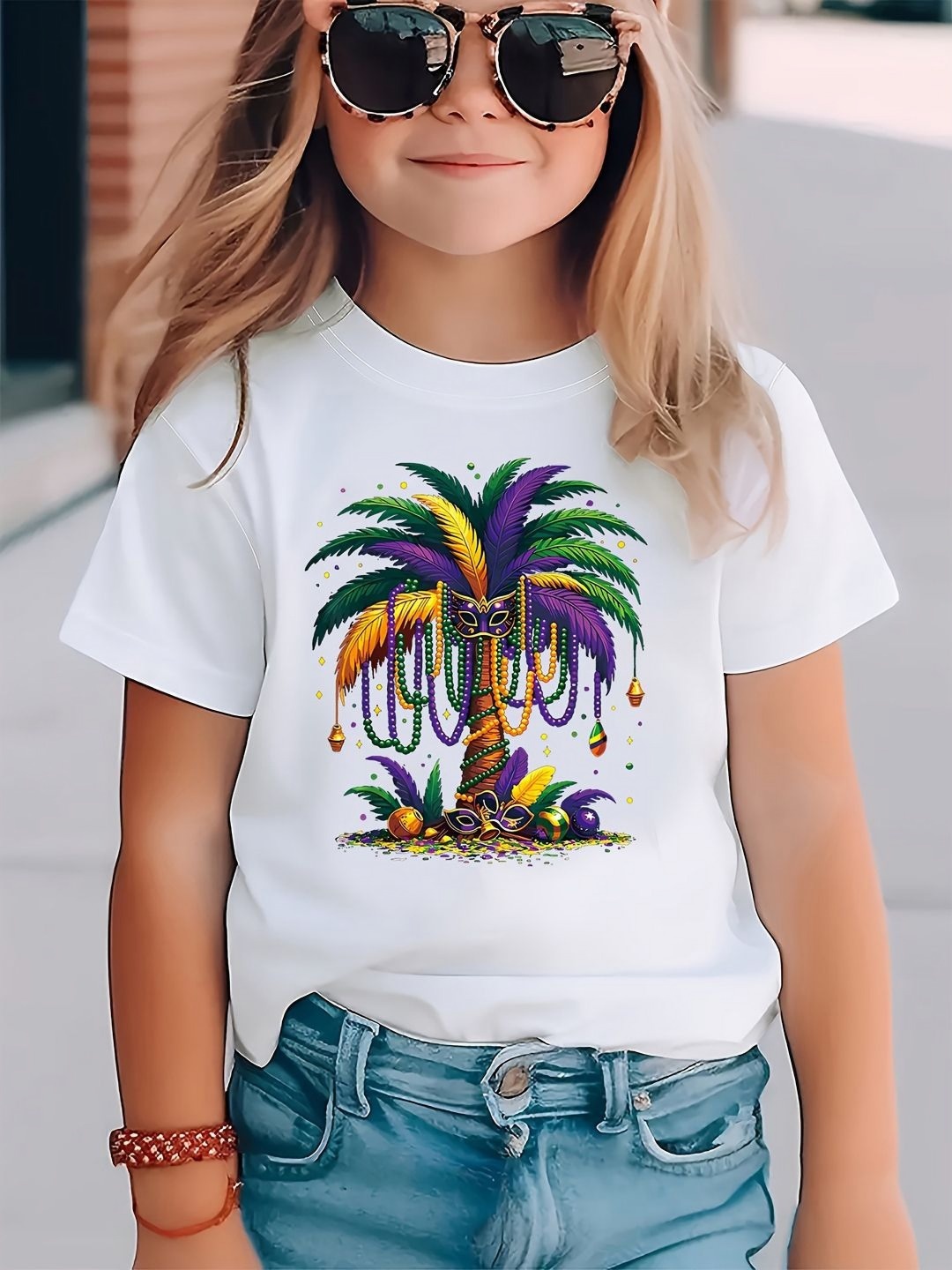 

YK Girls High Neck Pockets T-shirt, White