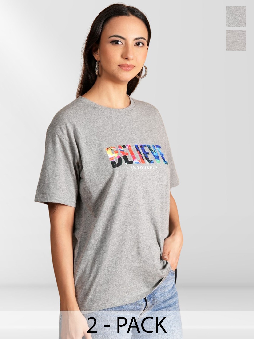 

Belfry Women Typography 2 Printed Applique T-shirt, Multi