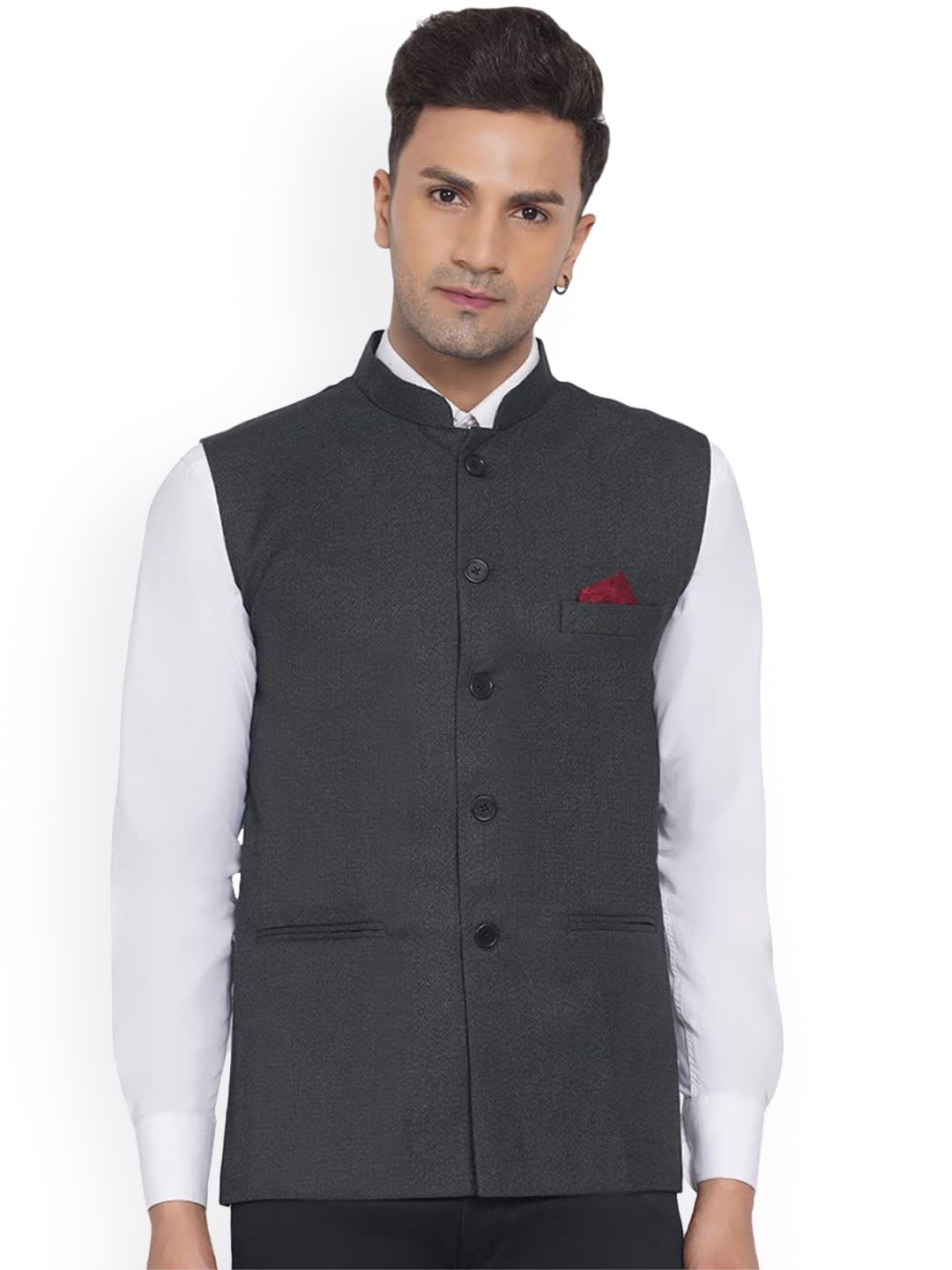 

VEERA PARIDHAAN Cotton Nehru Jacket, Grey