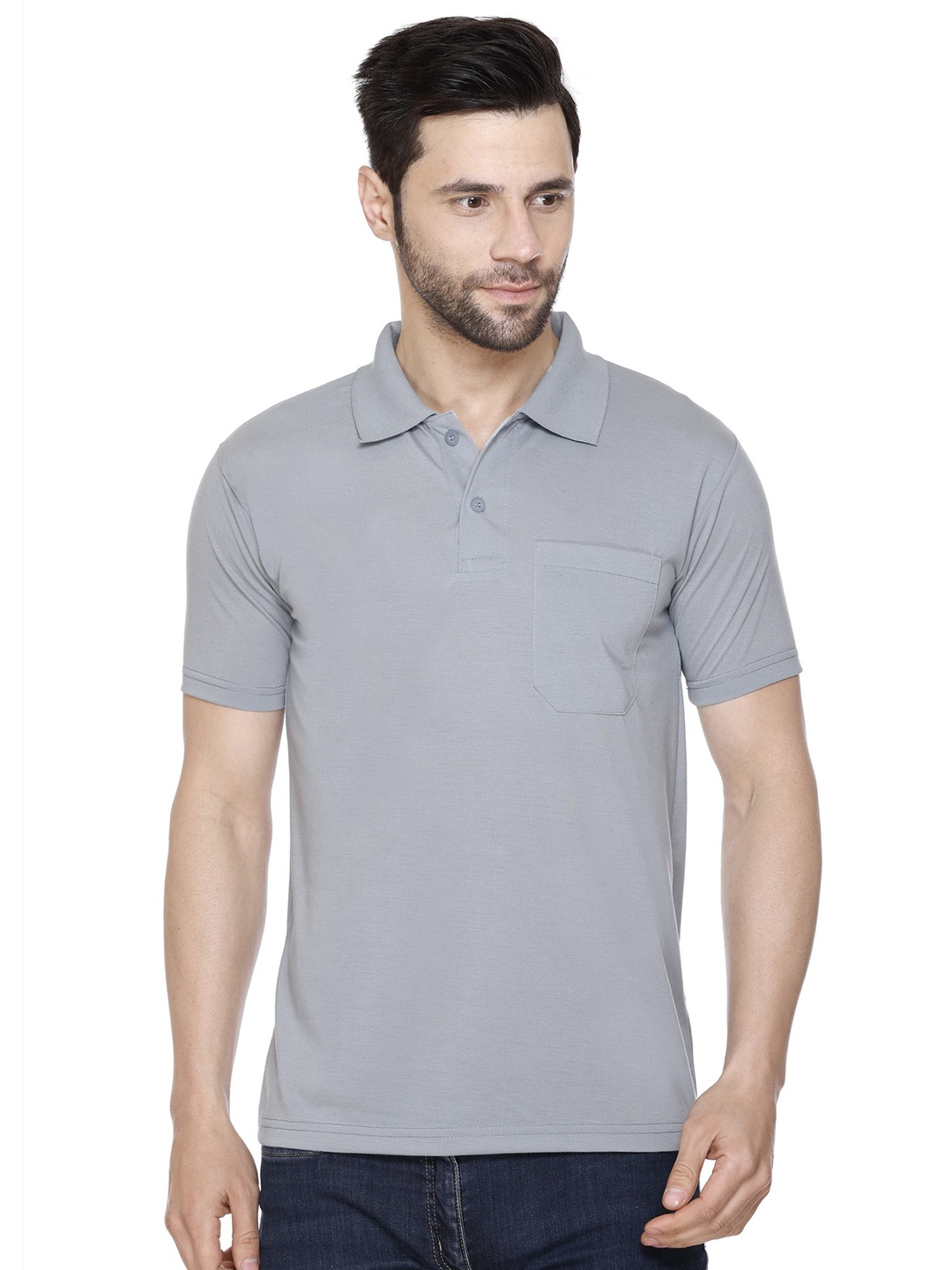 

Yoorix Men Polo Collar T-shirt, Grey