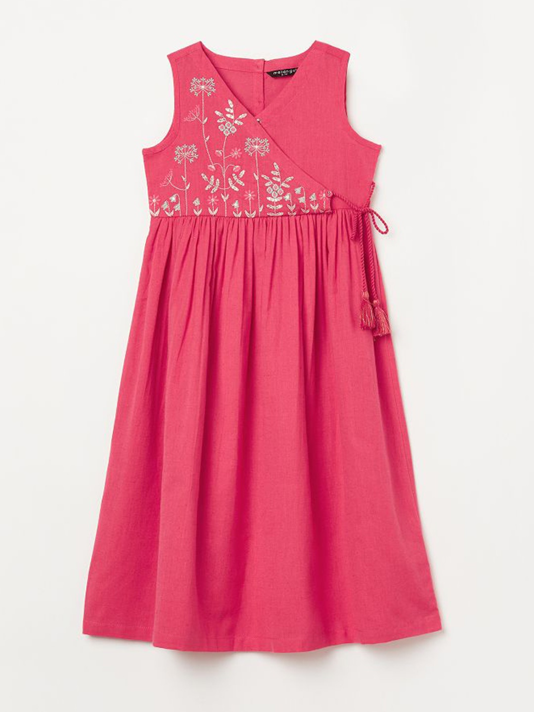 

Melange by Lifestyle Embroidered Empire Dress, Coral