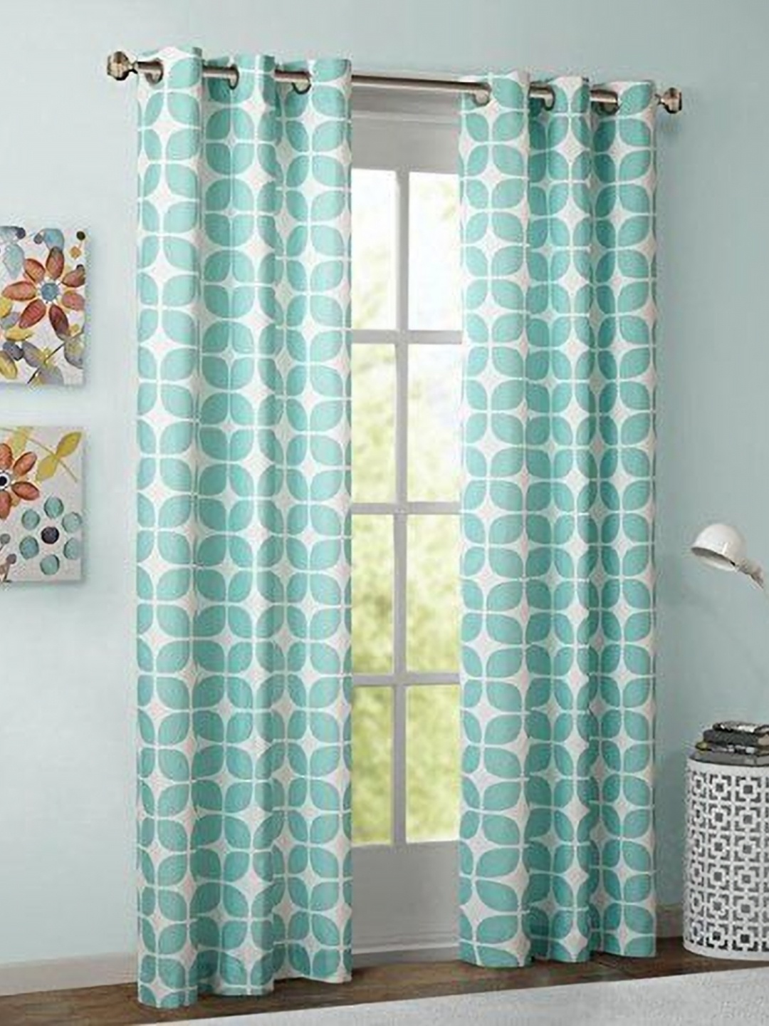 

Dekor World Multicoloured Set of 2 Window Curtain, Multi