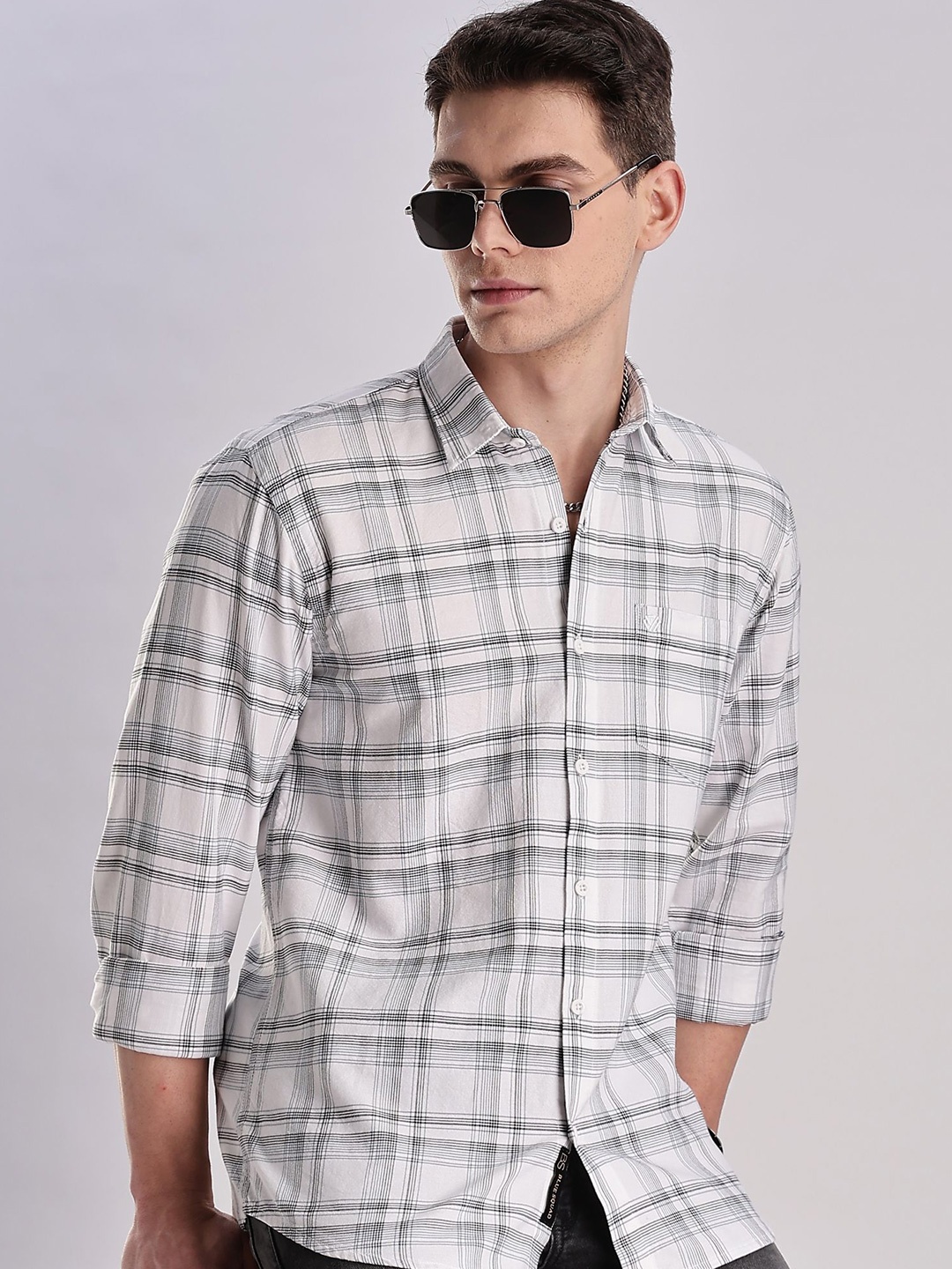 

BS BLUE SQUAD Men Slim Fit Opaque Checked Casual Shirt, Multi