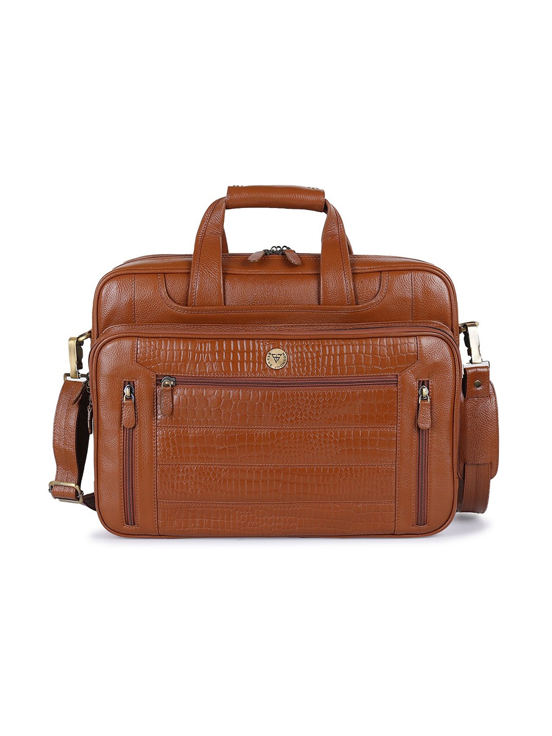 

Steve Jhonson Men Leather Laptop Bag, Tan