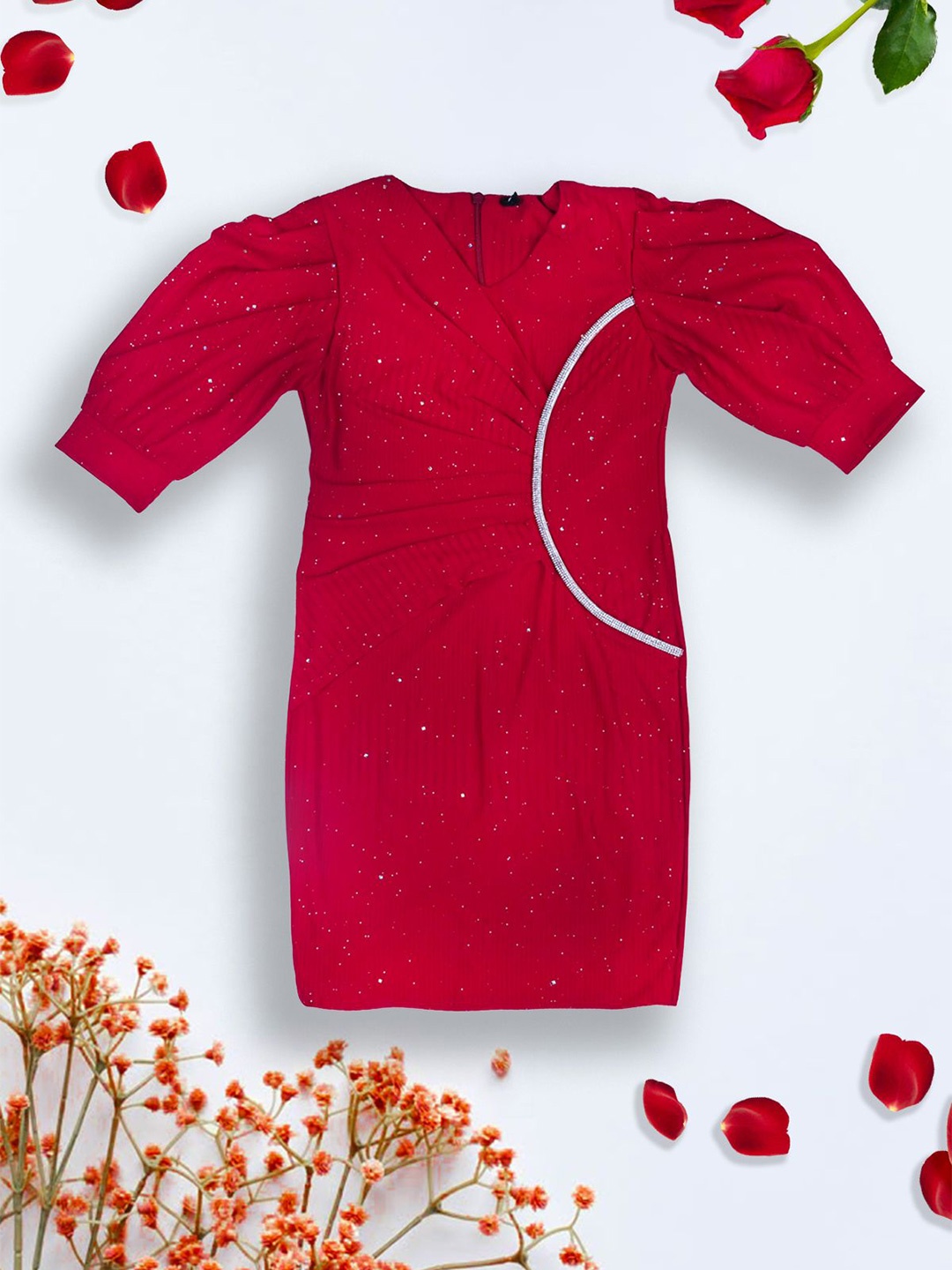 

we11 Georgette Dress, Red