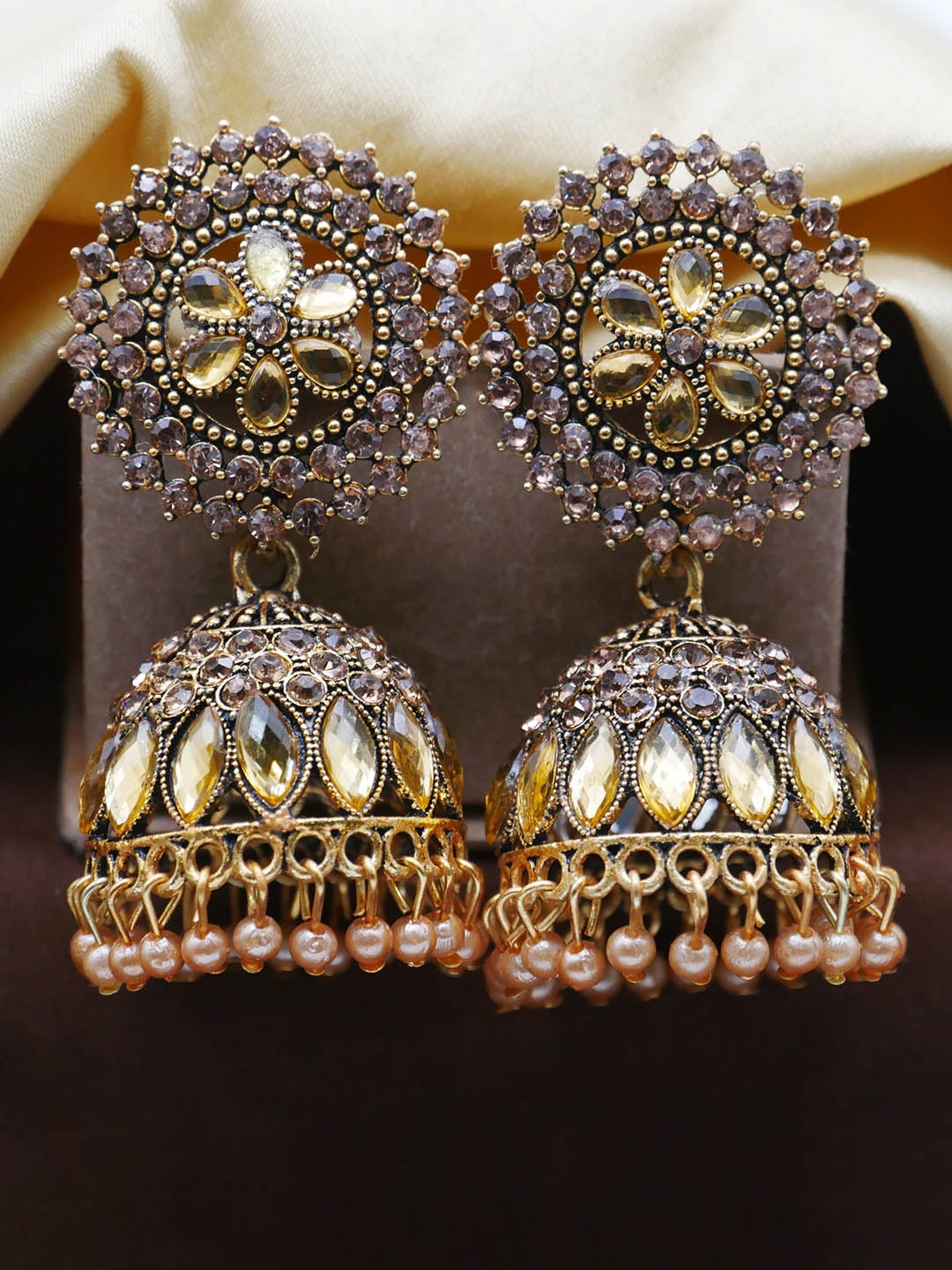 

Anouk Contemporary Jhumkas Earrings, Gold