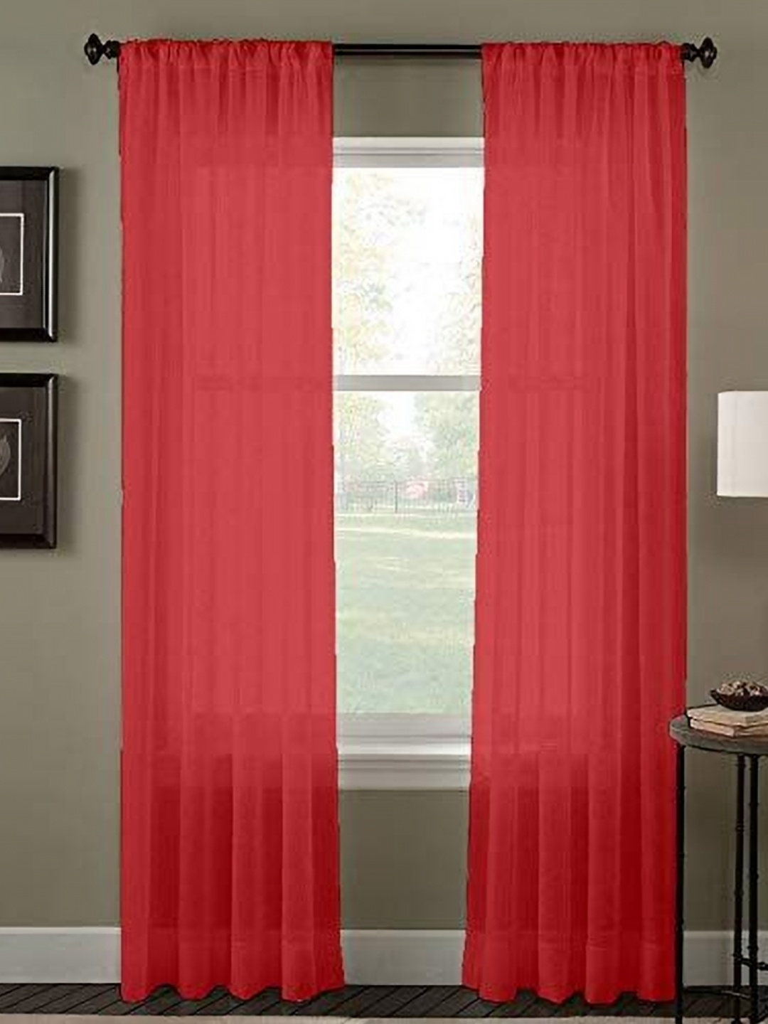 

Dekor World Multicoloured Set of 2 Sheer Window Curtain, Multi