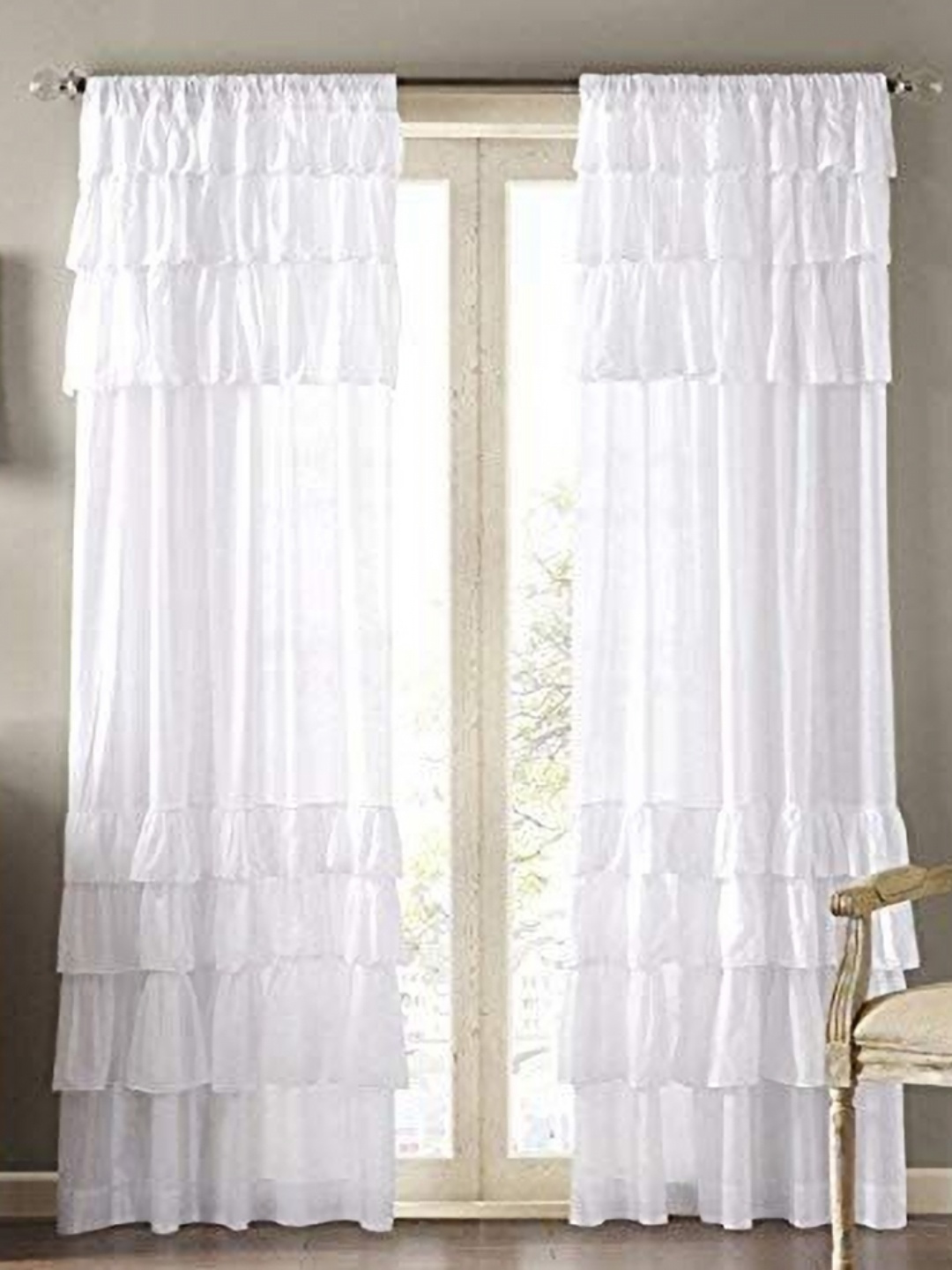 

Dekor World Multicoloured Set of 2 Sheer Long Door Curtain, Multi