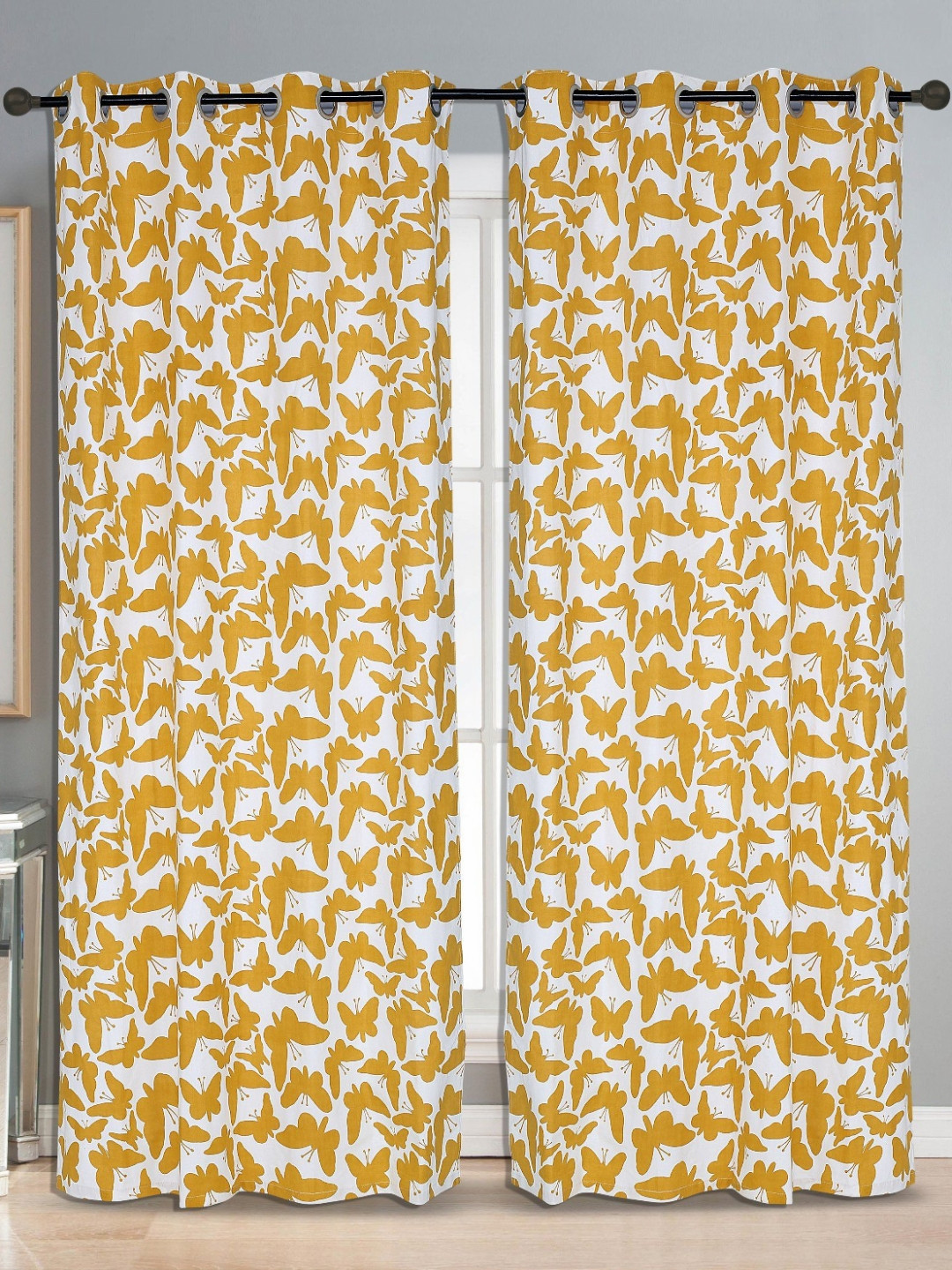 

Dekor World Yellow Set of 2 Door Curtain