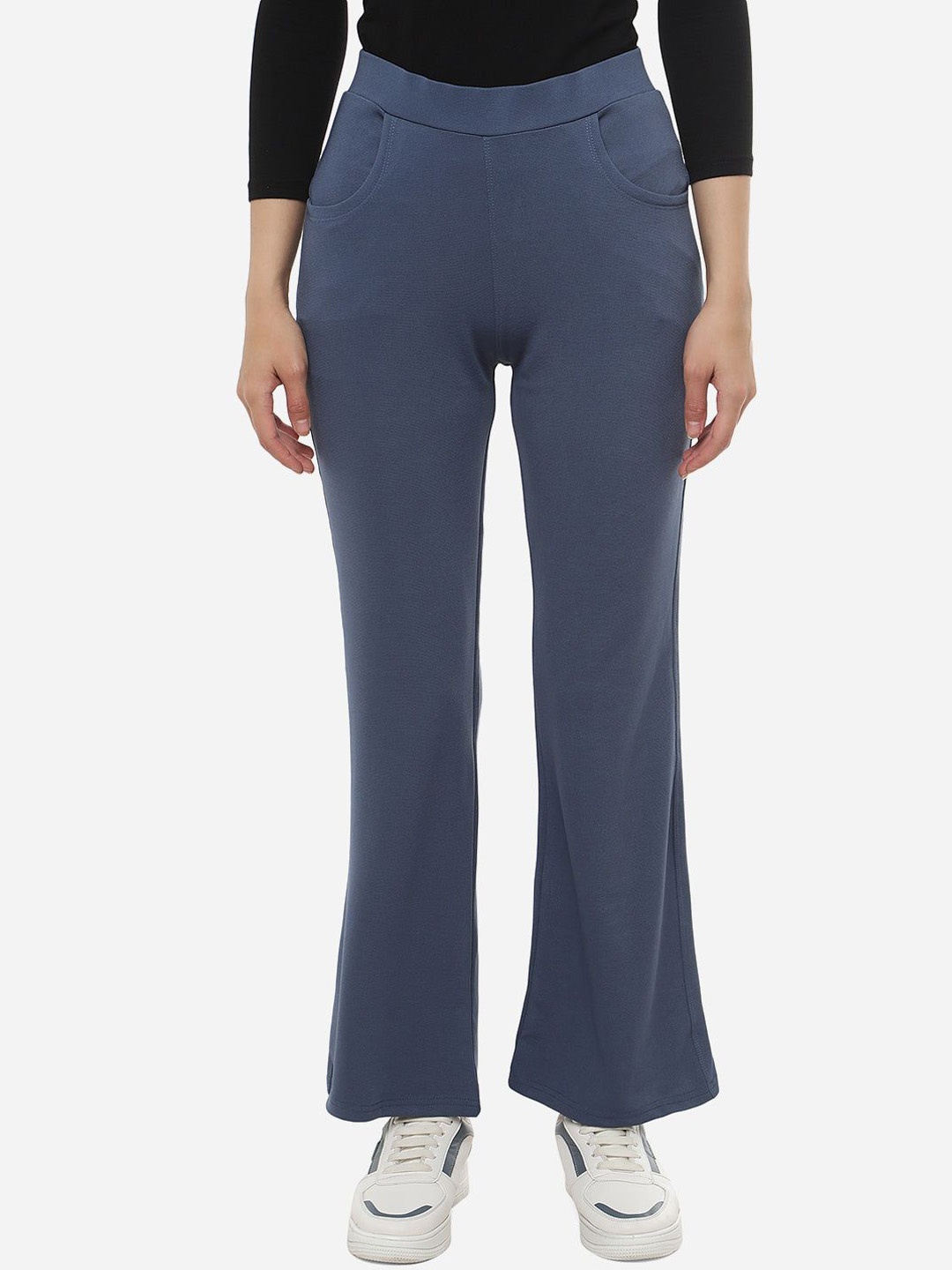 

IndianRang Women High-Rise Trousers, Blue