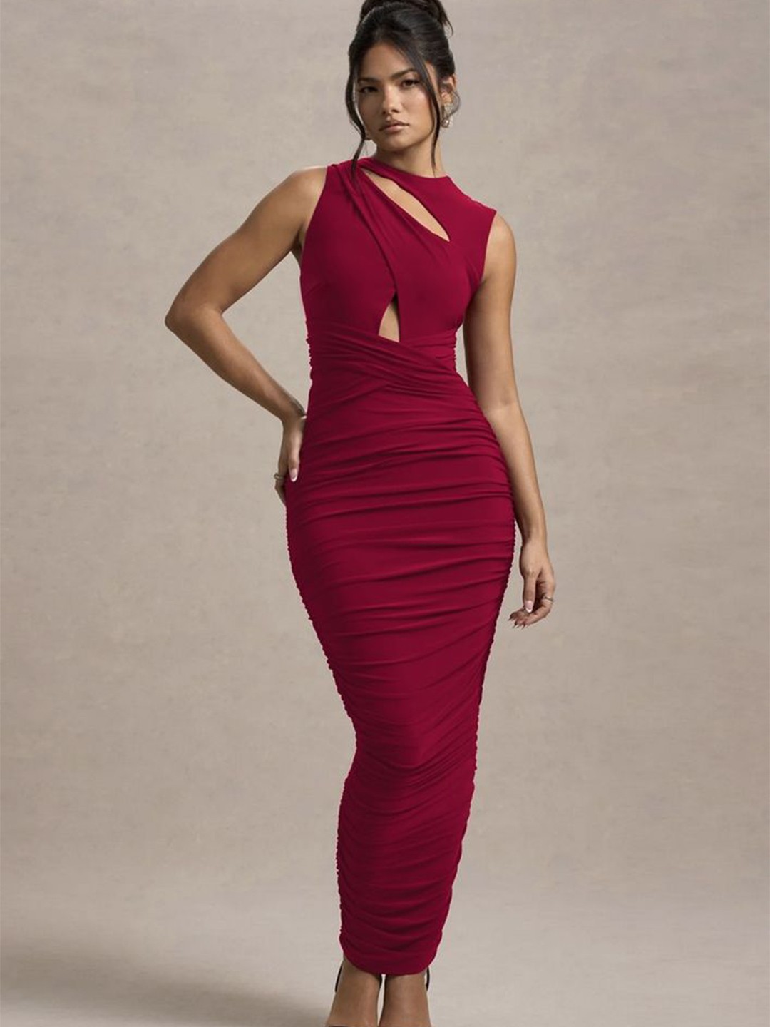 

LULU & SKY Bodycon Maxi Dress, Maroon