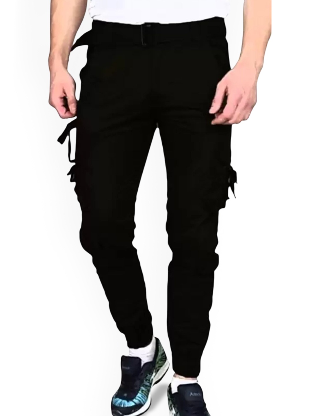 

COMFITS Men Classic Straight Fit Joggers Trousers, Black