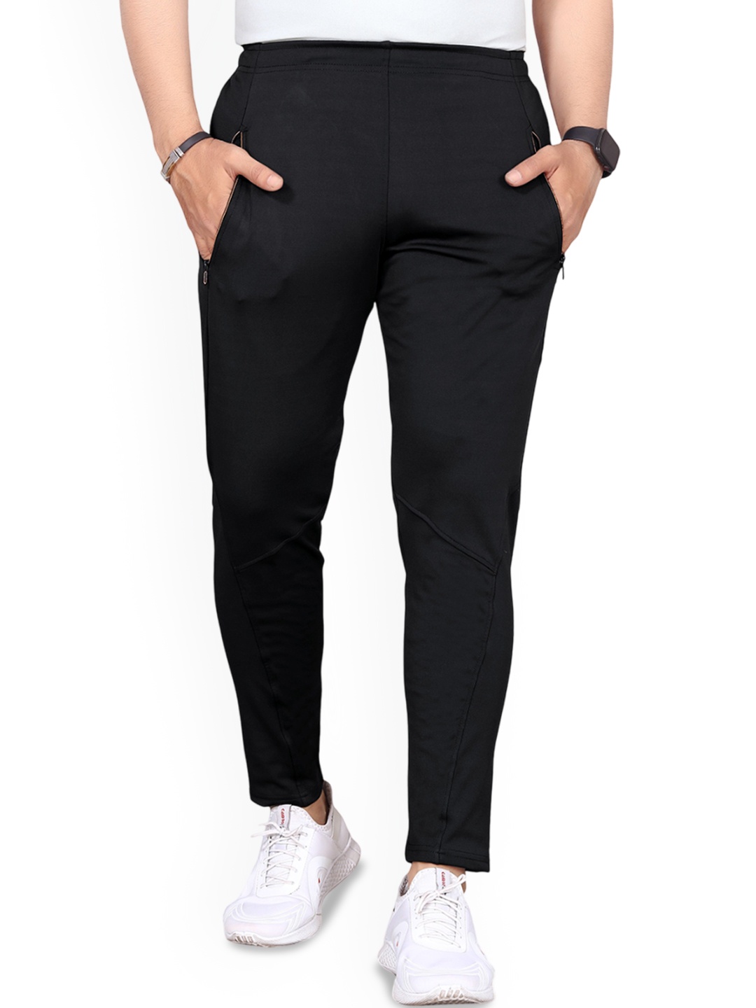 

SYMVI Mens Mid-Rise TrackPants, Black